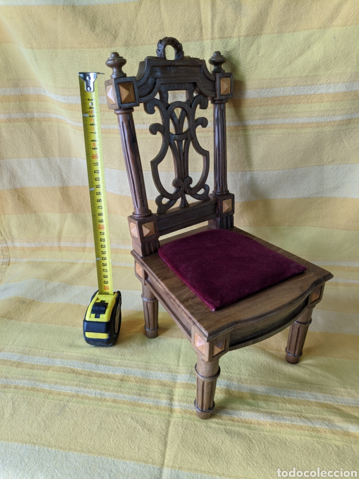 Antig&uuml;edades: Silla de miniatura de nogal - Foto 4