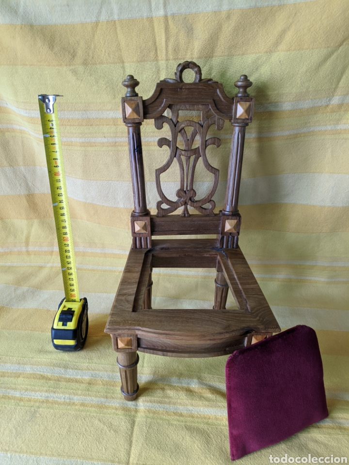 Antig&uuml;edades: Silla de miniatura de nogal - Foto 5