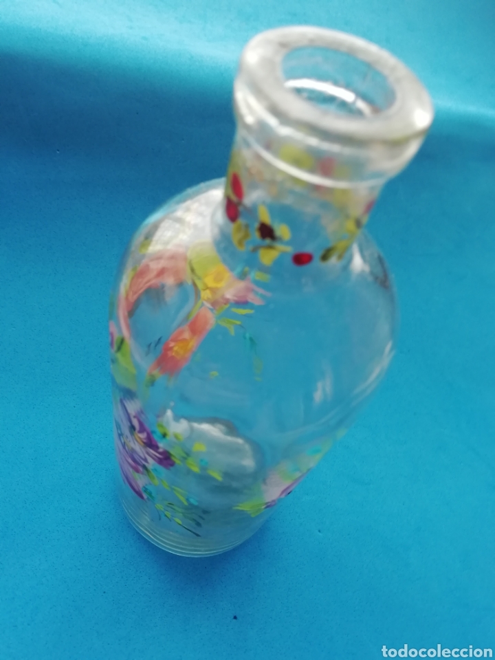 Antig&uuml;edades: Botella pintada a mano. Francia. - Foto 3