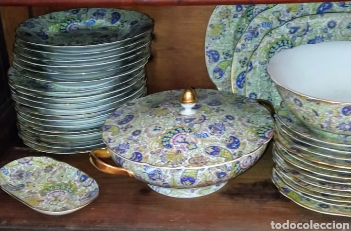 Antig&uuml;edades: Magnifica vajilla completa de 83 piezas. - Foto 6