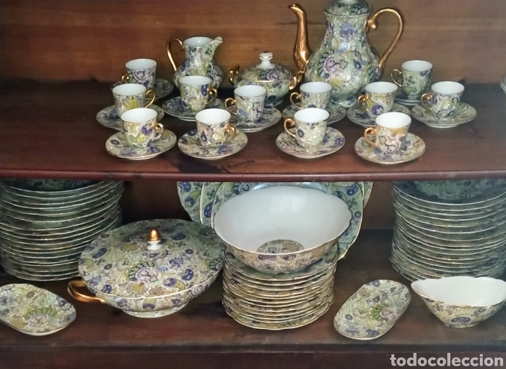 Antig&uuml;edades: Magnifica vajilla completa de 83 piezas. - Foto 22
