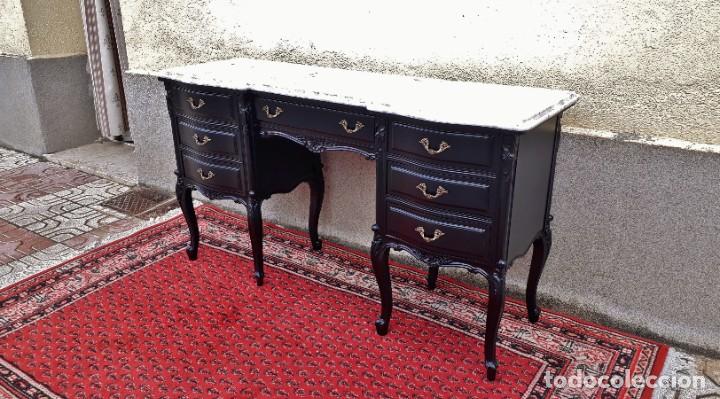 Antigüedades: Cómoda antigua estilo Luis XV color negro. Mueble tocador antiguo vintage sin espejo estilo Luis XV. - Foto 3 - 208003827