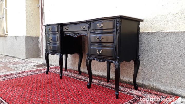 Antigüedades: Cómoda antigua estilo Luis XV color negro. Mueble tocador antiguo vintage sin espejo estilo Luis XV. - Foto 5 - 208003827