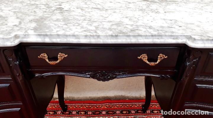 Antigüedades: Cómoda antigua estilo Luis XV color negro. Mueble tocador antiguo vintage sin espejo estilo Luis XV. - Foto 6 - 208003827