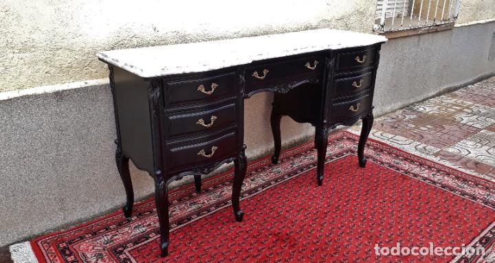 Antigüedades: Cómoda antigua estilo Luis XV color negro. Mueble tocador antiguo vintage sin espejo estilo Luis XV. - Foto 10 - 208003827