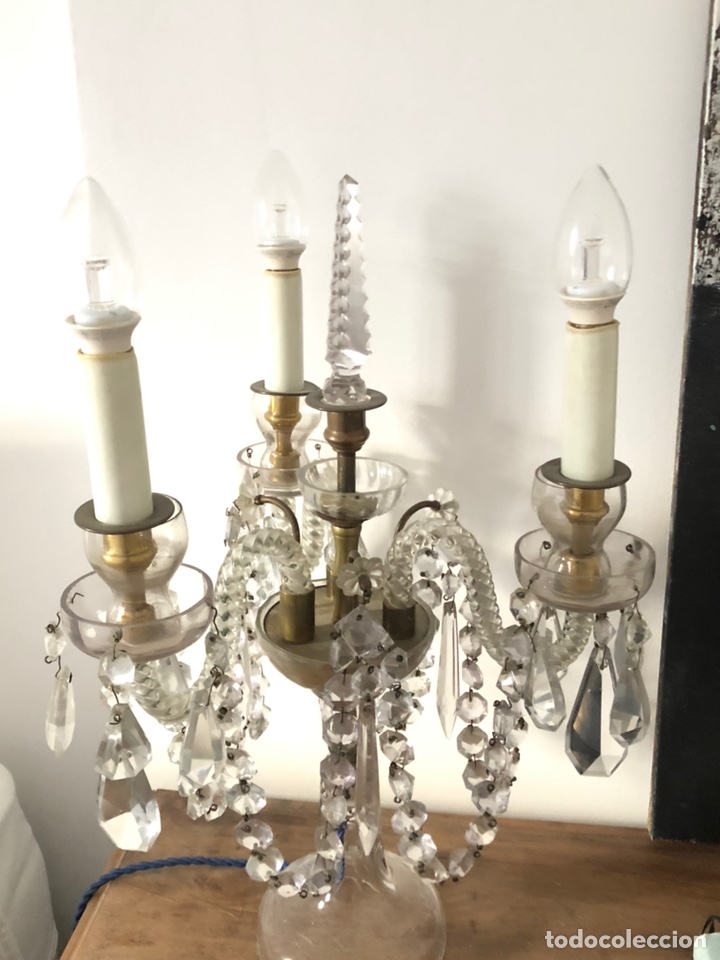 Antig&uuml;edades: Pareja de l&aacute;mparas cristal - Foto 2