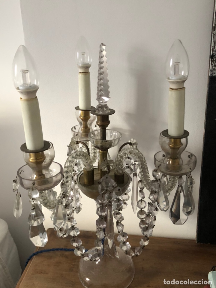 Antig&uuml;edades: Pareja de l&aacute;mparas cristal - Foto 3