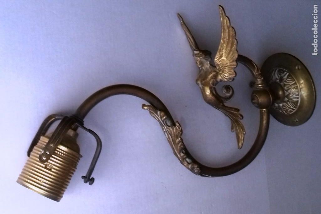 Antig&uuml;edades: Aplique de bronce principios S. XX. - Foto 3