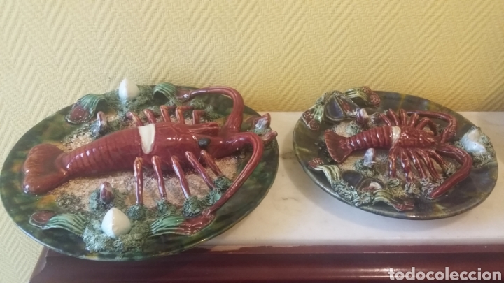 Antig&uuml;edades: Pareja platos porcelana