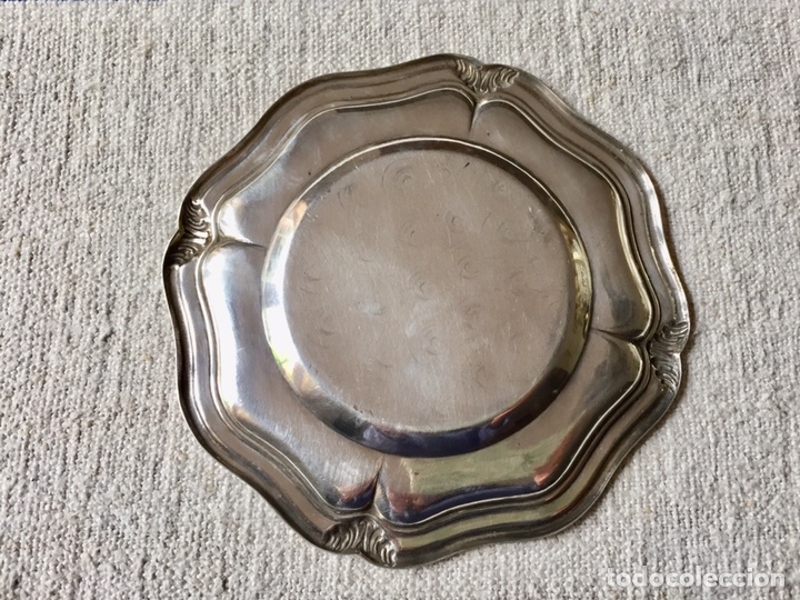 Antig&uuml;edades: Plato alpaca, ba&ntilde;o plata - Foto 3
