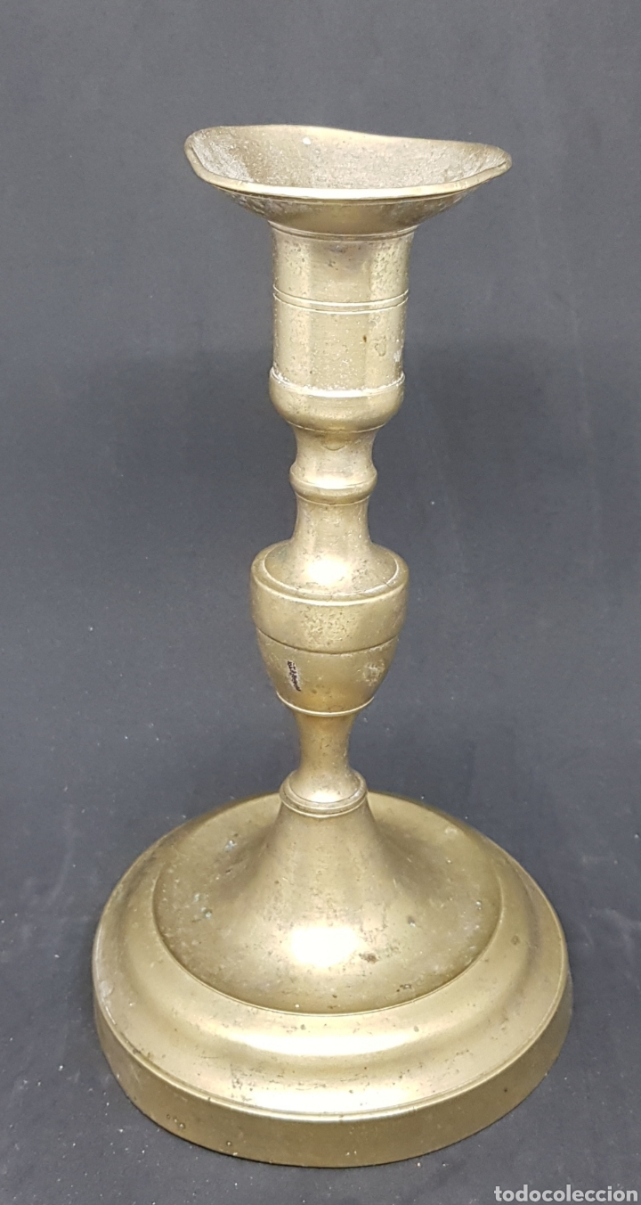 Antig&uuml;edades: candelabro bronce - 20 cm - car194 - Foto 1
