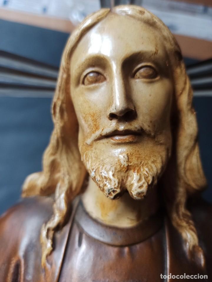 Antig&uuml;edades: Busto de Sagrado Coraz&oacute;n de Jes&uacute;s con corona - Foto 15