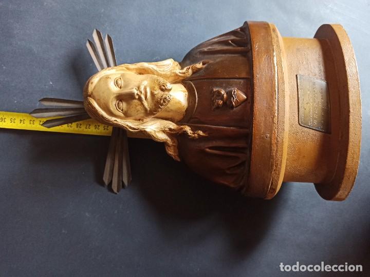 Antig&uuml;edades: Busto de Sagrado Coraz&oacute;n de Jes&uacute;s con corona - Foto 17