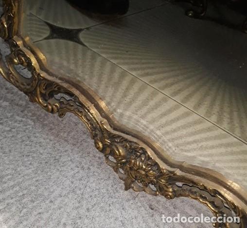 Antig&uuml;edades: ANTIGUO ESPEJO biselado original MARCO DE BRONCE LABRADO.Tipo cornucopia - Foto 3