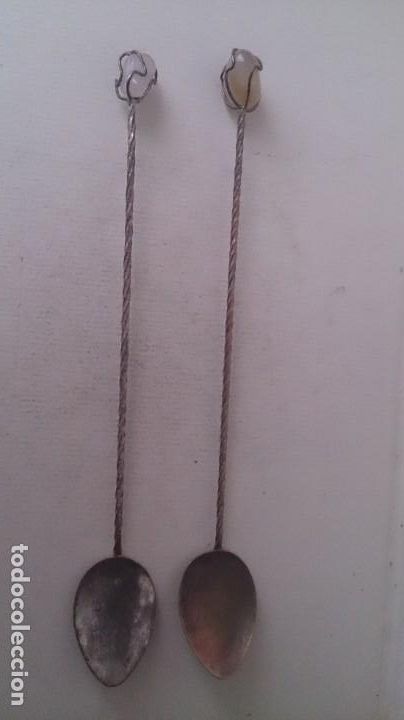 Antig&uuml;edades: PAREJA DE CUCHARAS PARA COCTELES - Foto 1