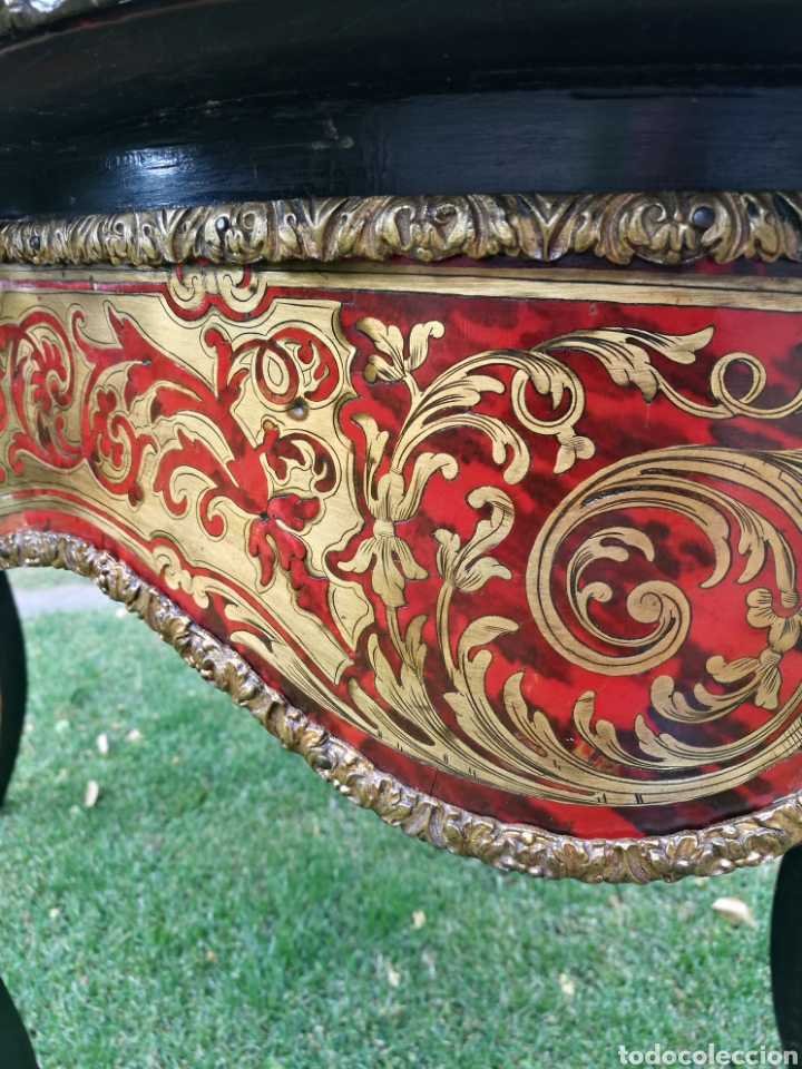 Antig&uuml;edades: Mesa de boulle siglo XIX - Foto 4