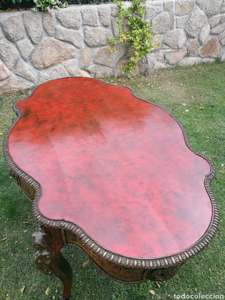 Antig&uuml;edades: Mesa de boulle siglo XIX - Foto 9