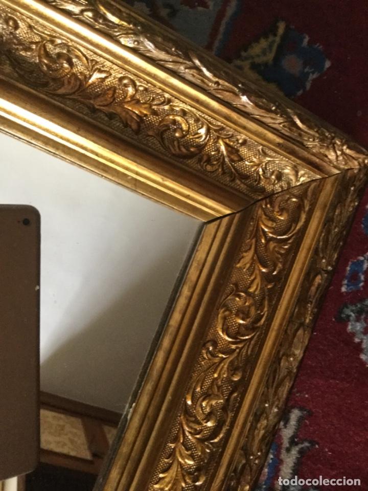 Antig&uuml;edades: ANTIGUO ESPEJO DE MADERA LABRADA DORADA - Foto 5