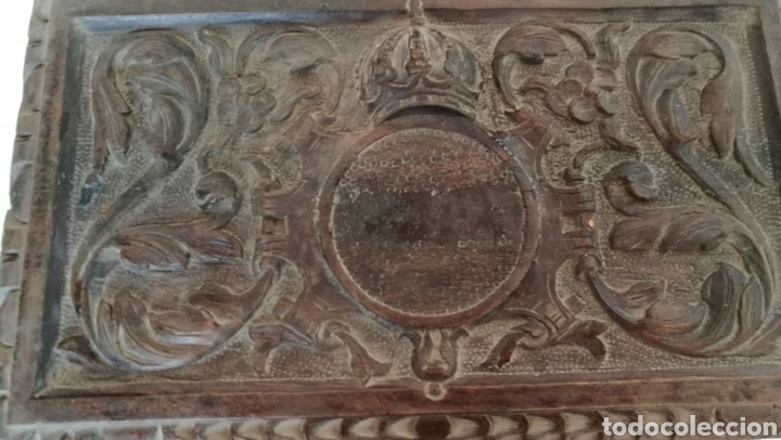 Antig&uuml;edades: ANTIGUA CAJA MADERA TALLADA - Foto 2