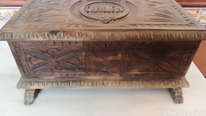 Antig&uuml;edades: ANTIGUA CAJA MADERA TALLADA - Foto 3