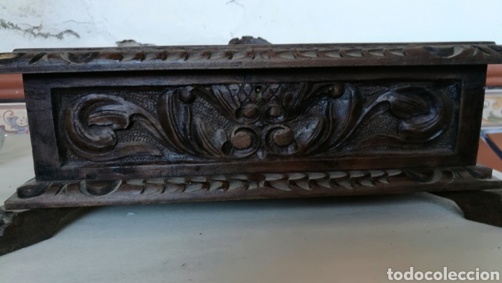 Antig&uuml;edades: ANTIGUA CAJA MADERA TALLADA - Foto 4