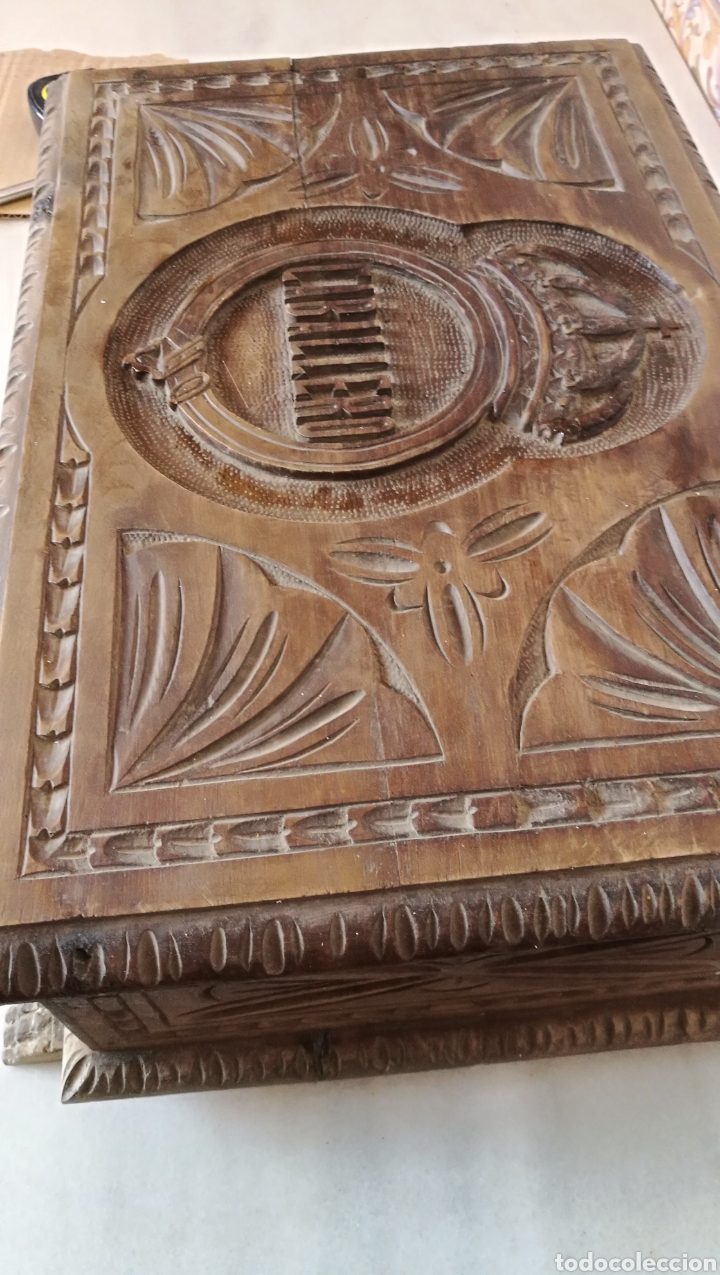 Antig&uuml;edades: CAJA MADERA TODA TALLADA - Foto 5