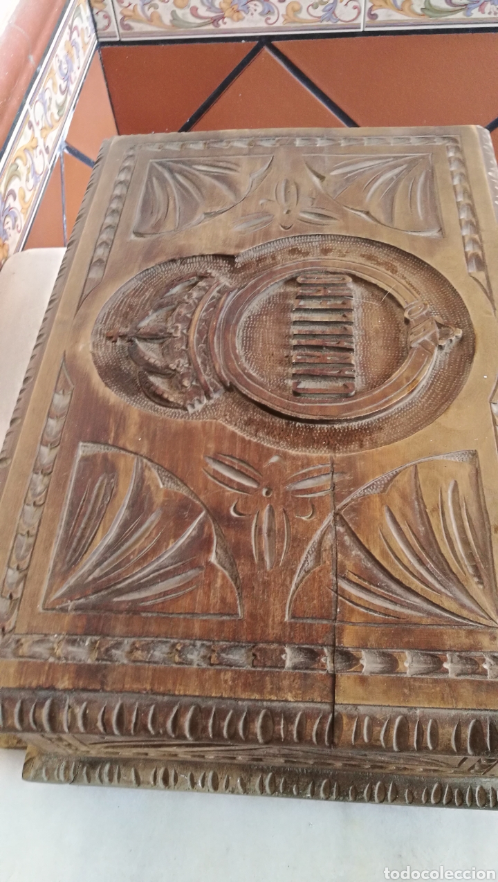 Antig&uuml;edades: CAJA MADERA TODA TALLADA - Foto 7