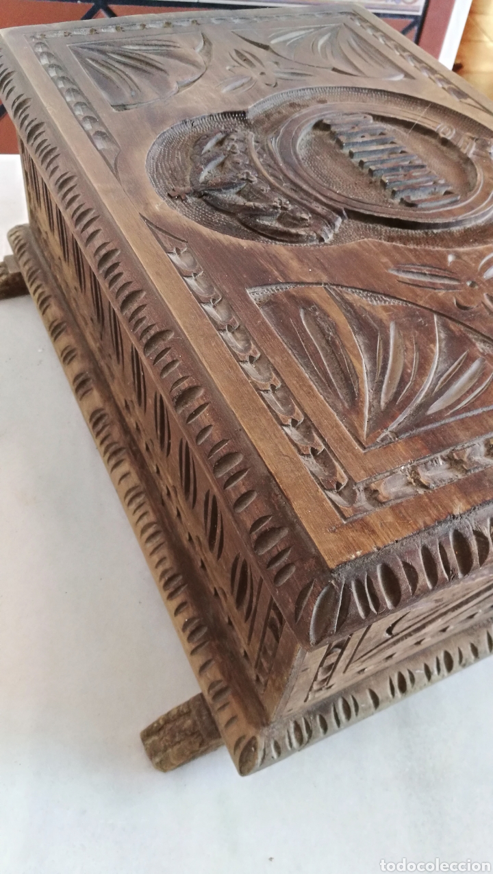 Antig&uuml;edades: CAJA MADERA TODA TALLADA - Foto 8