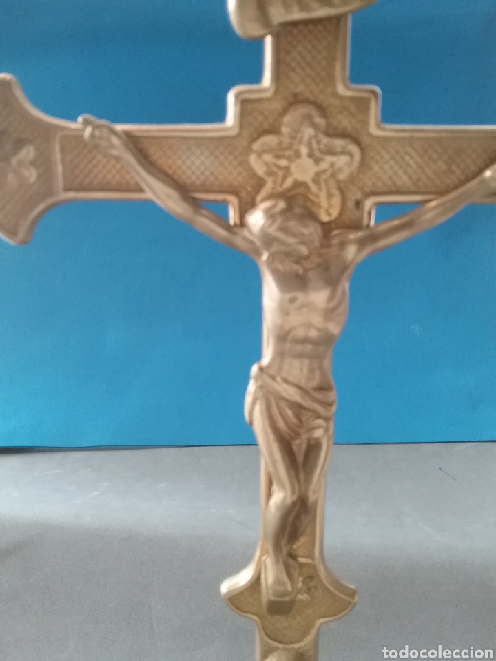 Antig&uuml;edades: Antigua cruz de bronce. - Foto 3