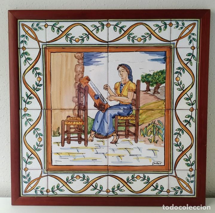 Antiques: Plaf&oacute;n cer&aacute;mico con tejedora