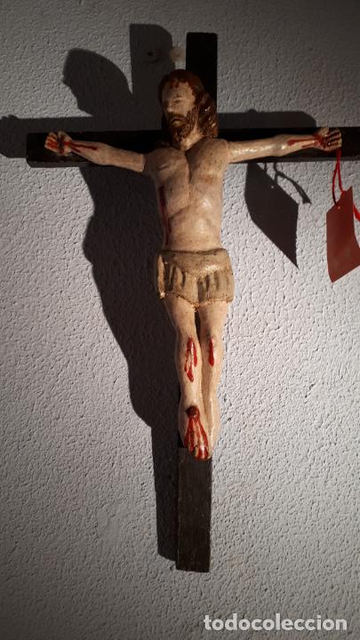 Antig&uuml;edades: CRUCIFICADO. TALLA. SIGLO XIX. - Foto 2
