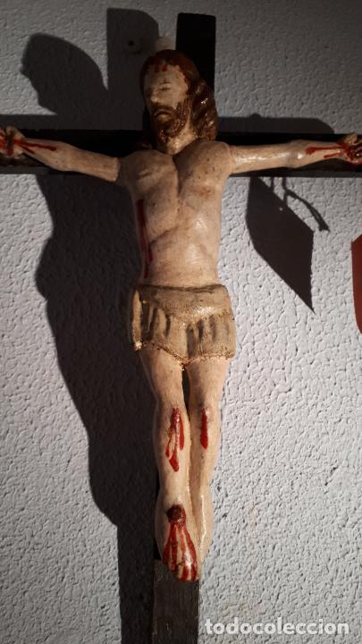 Antig&uuml;edades: CRUCIFICADO. TALLA. SIGLO XIX. - Foto 3
