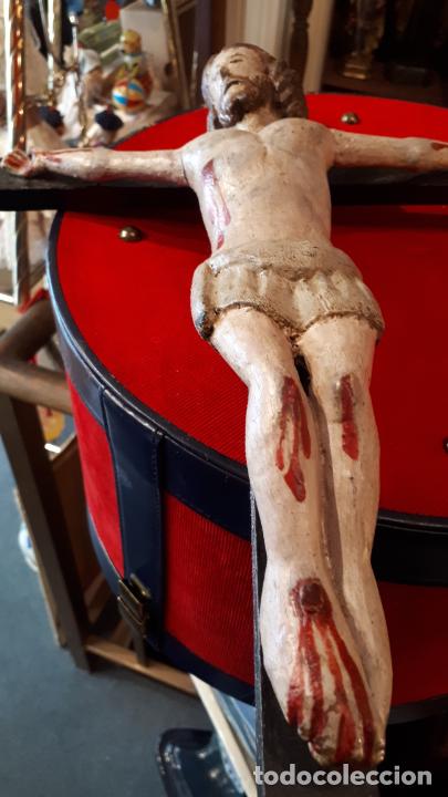 Antig&uuml;edades: CRUCIFICADO. TALLA. SIGLO XIX. - Foto 4