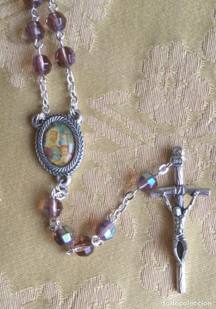 Antig&uuml;edades: ROSARIO CRISTAL MALVA DE ROMA - Foto 3