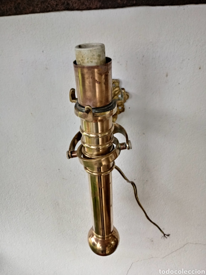 Antig&uuml;edades: Antiguo aplique de barco basculante de bronce - Foto 2