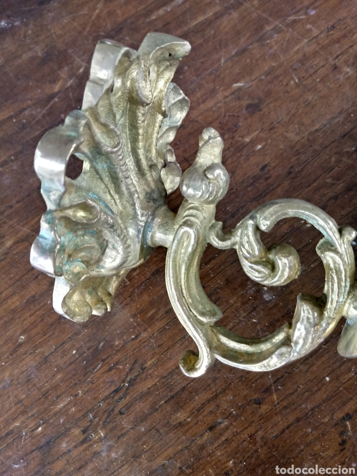 Antig&uuml;edades: Antiguo aplique de barco basculante de bronce - Foto 9