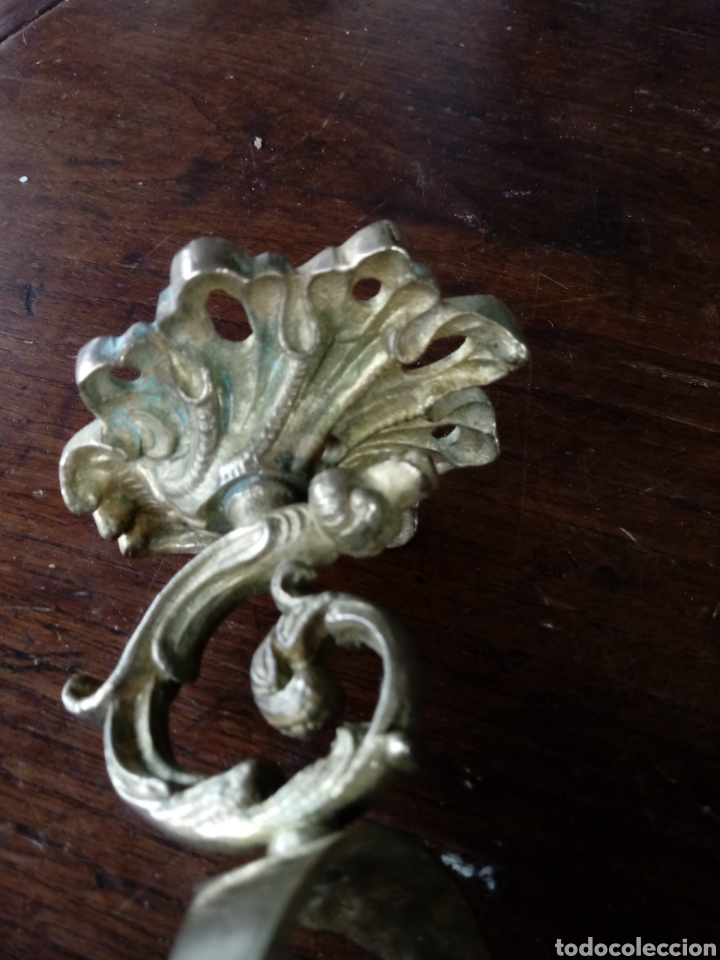 Antig&uuml;edades: Antiguo aplique de barco basculante de bronce - Foto 10