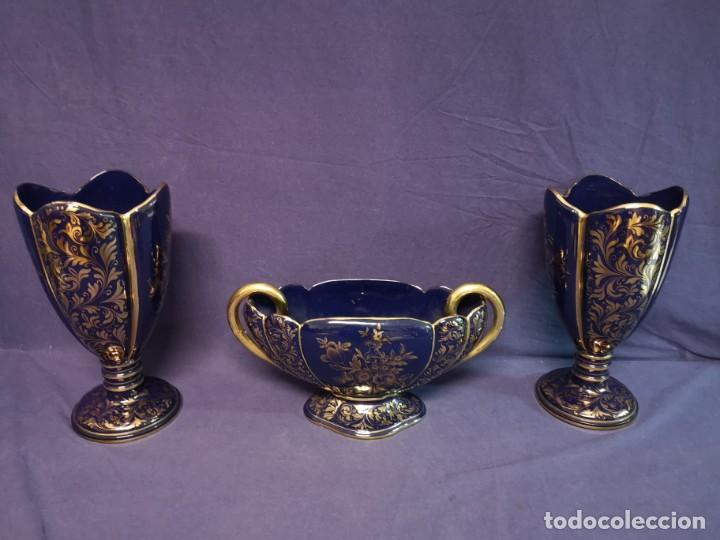 Antig&uuml;edades: CONJUNTO EN PORCELANA AZUL COBALTO - Foto 2