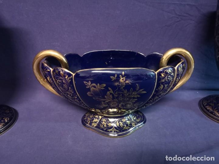 Antig&uuml;edades: CONJUNTO EN PORCELANA AZUL COBALTO - Foto 4