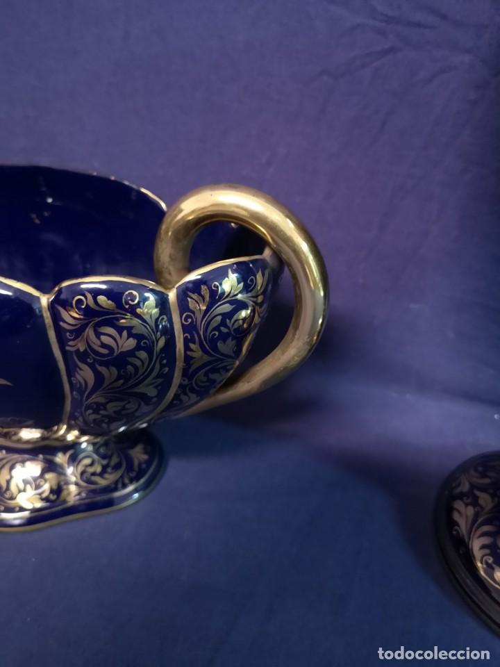 Antig&uuml;edades: CONJUNTO EN PORCELANA AZUL COBALTO - Foto 6