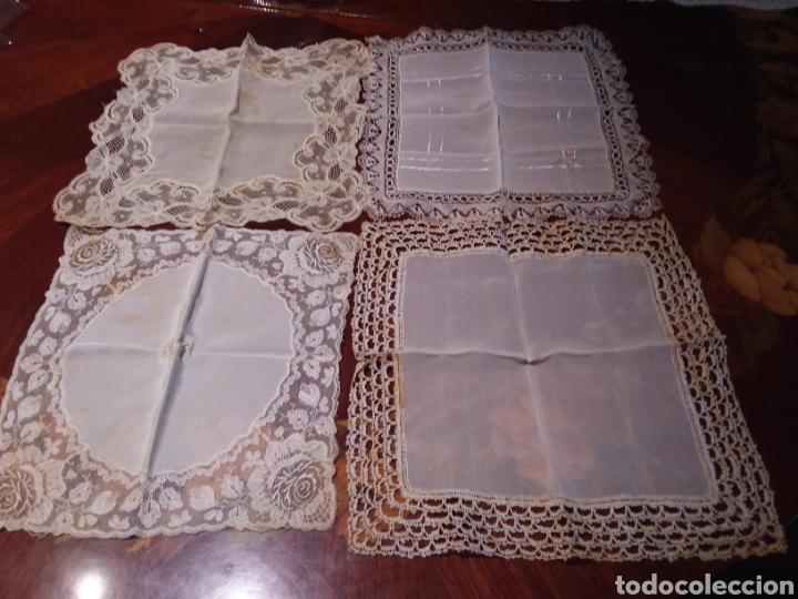 Antig&uuml;edades: Pa&ntilde;uelos en encaje de bolillo y seda - Foto 1