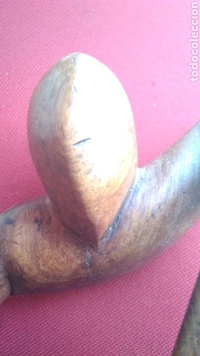 Antig&uuml;edades: Talla de madera , el pensador , - Foto 4