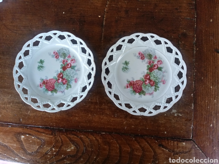 Antig&uuml;edades: 2 Platos de porcelana calada - Foto 6