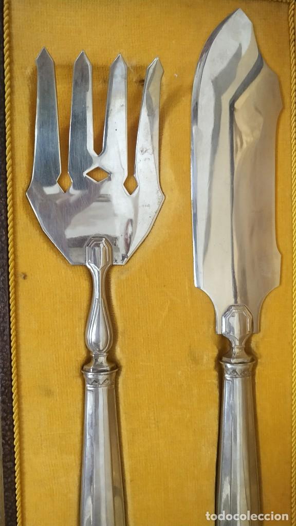 Antig&uuml;edades: ANTIGUOS CUBIERTOS PARA SERVIR PESCADO - Foto 5