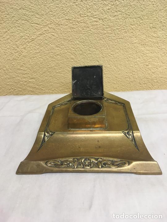 Antig&uuml;edades: Tintero modernista bronce c. 1900 - Foto 3