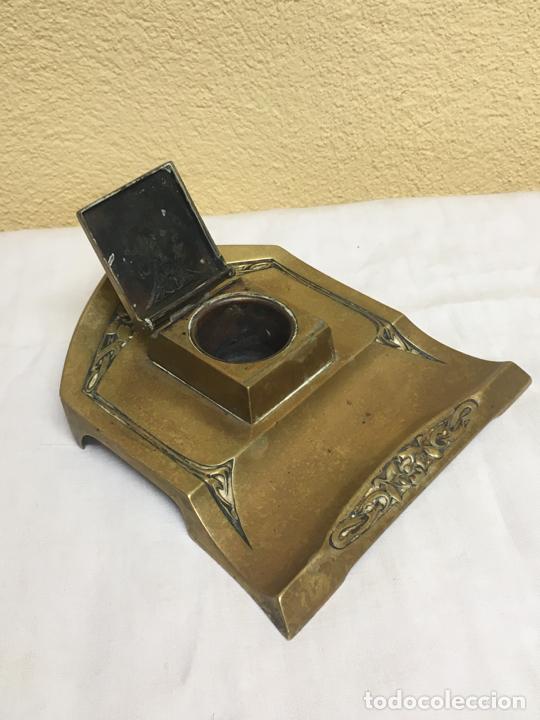 Antig&uuml;edades: Tintero modernista bronce c. 1900 - Foto 4