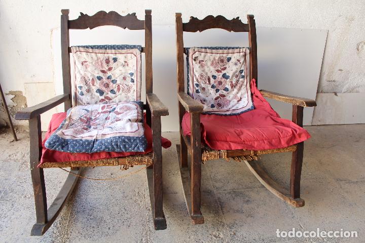 Antig&uuml;edades: pareja de mecedoras de morera - Foto 6