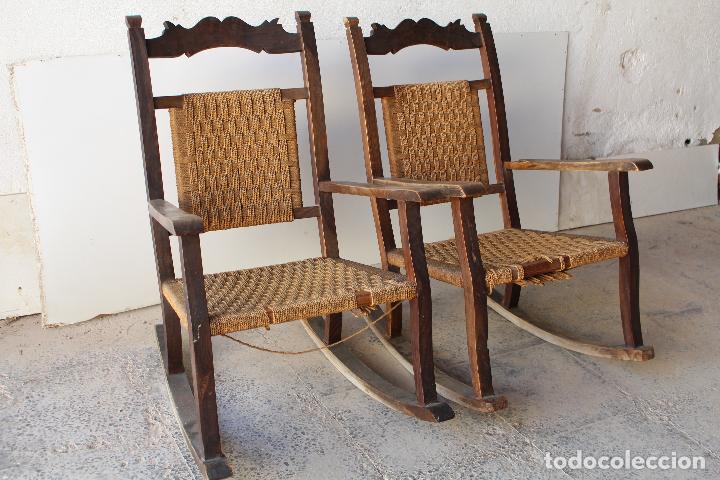 Antig&uuml;edades: pareja de mecedoras de morera - Foto 1