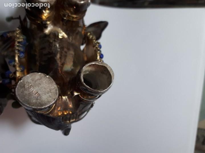 Antig&uuml;edades: Antiguo elefante de plata y esmaltes - Foto 5