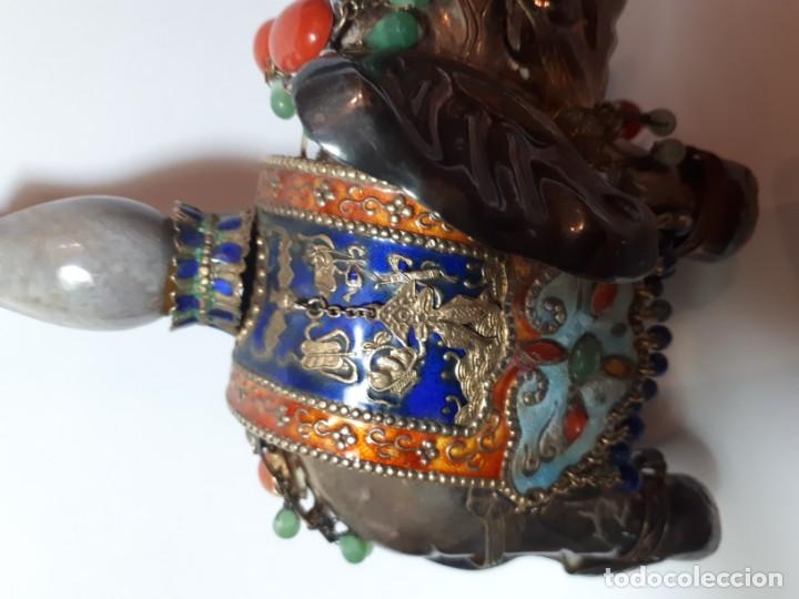 Antig&uuml;edades: Antiguo elefante de plata y esmaltes - Foto 6